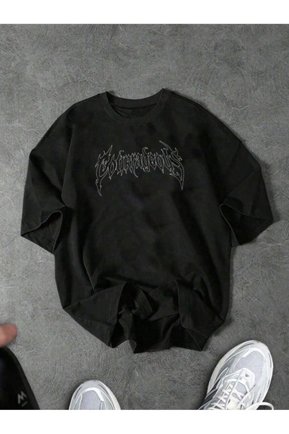 Tricou unisex pentru bărbați/femei, cu imprimeu special, supradimensionat, din bumbac pieptănat, cu gât crew