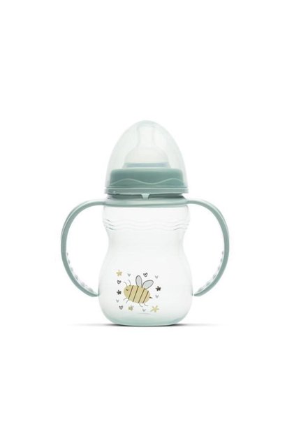 Biberon cu manere My Friend Iceberg Green, tetina moale din silicon, 0 luni+, 250 ml