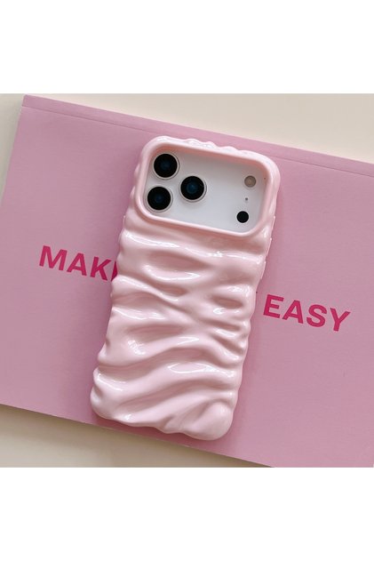 Iphone 16 (6.1 inç) Uyumlu Dalgalı Kırışık Detaylı 3d Yüzeyli Parlak Renkli Summer Lux Kılıf