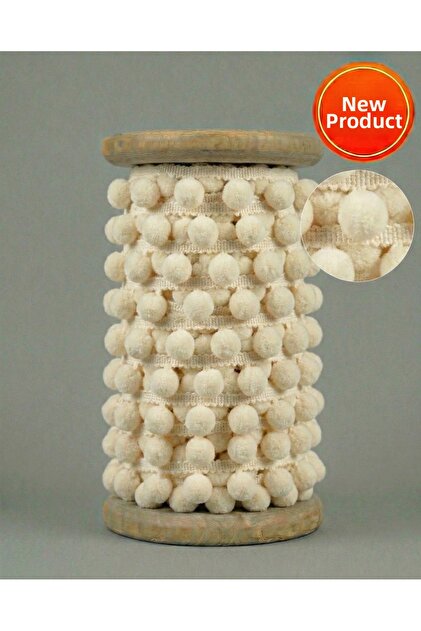 Pompom Ribbon 4 Meters Decorative Ornament Ribbon Henna Party Organization and Handicraft Material