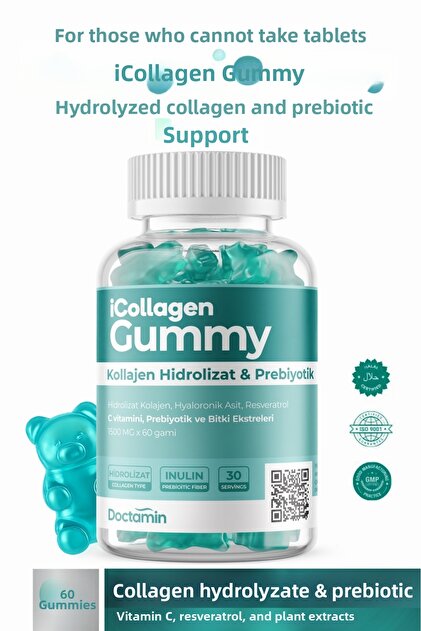 icollagen 5 Type Collagen and Prebiotic Gummies- Trendyol