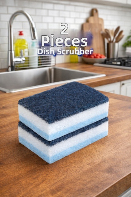 2 Pieces of Special Textured Flat Dish Sponges – Special Textured, Durable Kitchen Sponge Set