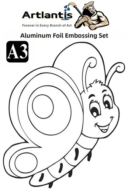 Aluminum Foil Embossing Set A3 30X40 cm 1 Pack Aluminum Foil Set Embossing Set Artistic Hobby E