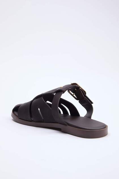 Trendyolmilla Shoes Kahverengi Nubuk Fisherman Kadın Terlik