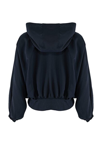 Trendyolmilla Lacivert Oversize Yazlık Kumaşlı Peplum Detaylı