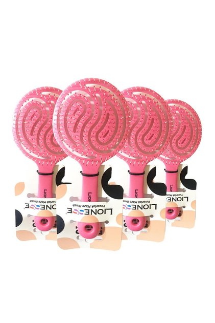 Lionesse Hair Brush Round Pink X 4