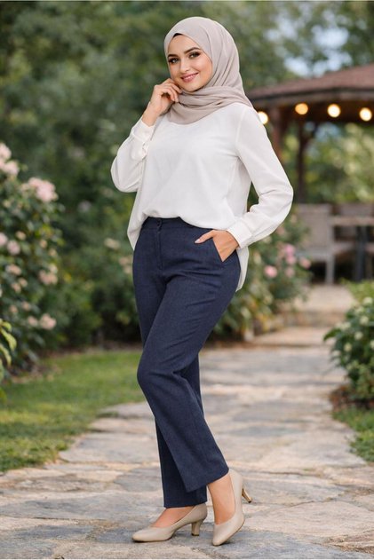 HIGH-WAIST PLUS SIZE PANTS 70637