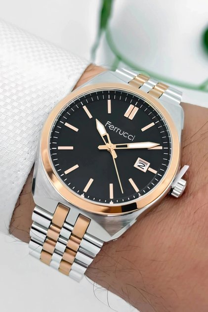 Men's Wrist Watch, Steel Band & Special Design, 3Atm Water Resistant Silver-Rose Sdfer159