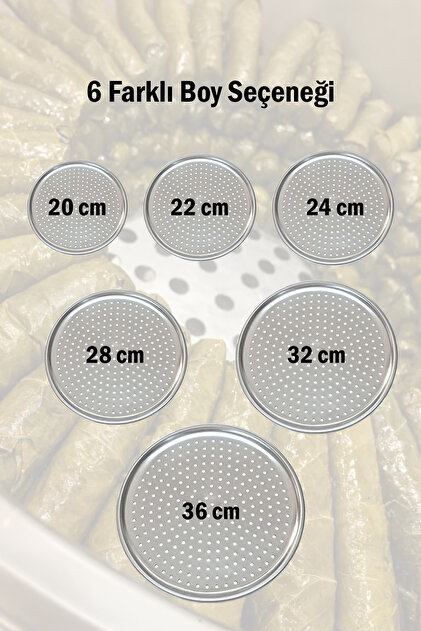 omilife 20 cm Paslanmaz Çelik Oval Delikli Model Tepsi Sarma Dolma