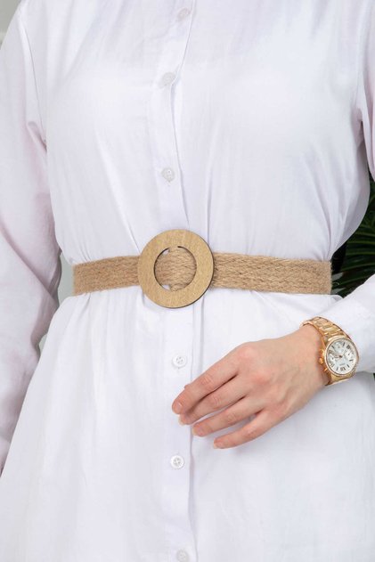 Hijab Straw Belt Camel