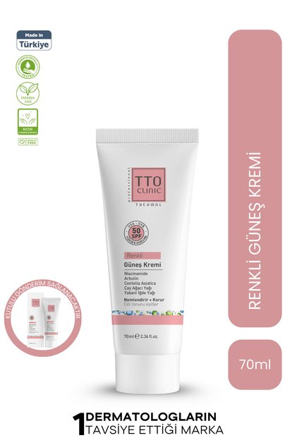 Güneş Koruyucu Krem SPF 50+ Leke Karşıtı 70 ml Renkli Clinic Tüm Ciltler