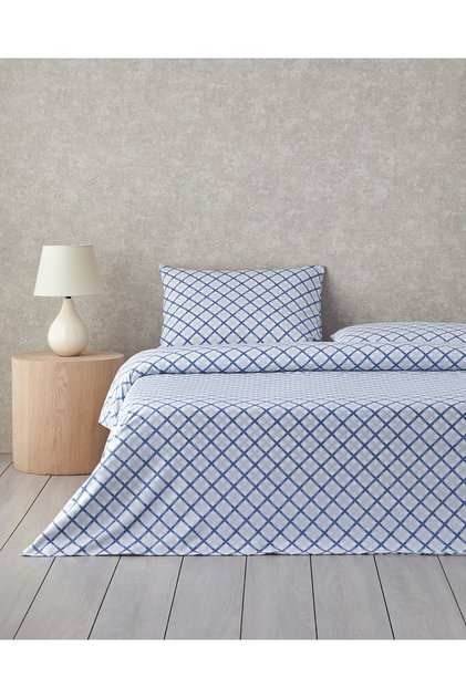 Natural Whirl Easy-Iron Single Duvet Cover Set 160X220 cm Blue - Beige