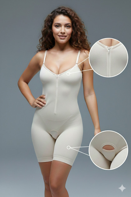 Taverna Model Waist Belly Lower Body Upper Leg and Lower Abdomen Effective Full Length Jumpsuit Corset Skin Color