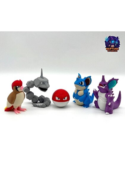 Neptune Pokemon Mini Figür Seti 17 (Pidgeotto, Onix, Voltorb