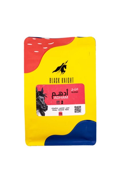 قهوة حبوب قهوه أدهم / مزيج من محمصة الفارس الأسود 1 كيلو محمصة بلاك نايت من جرة