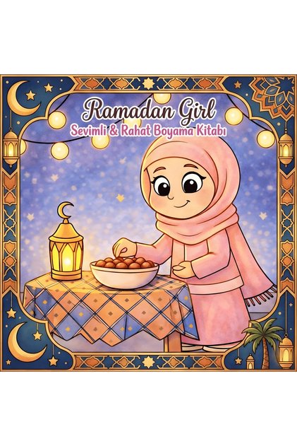 Ramadan Girl - 21X21 cm Coloring Book, for Children and Adults