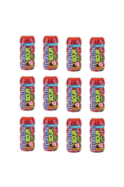 Sour Strawberry Flavored Sugar-Free Sweetener Sour Dragee Gum 30 g X 12 Pieces