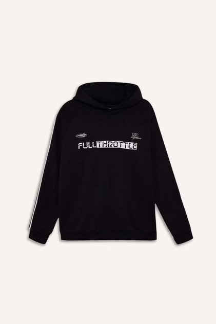Boxy Fit Kapüşonlu Baskılı Sweatshirt F3826AX25WN