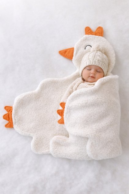Wellsoft Plush Baby Blanket with Motherly Softness – Winter Lamb Fabric Little Bird Blanket