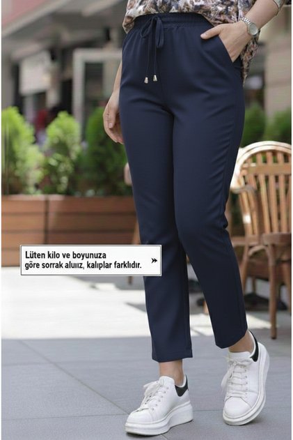Women's Ankle-Length Carrot Cut Pants with Elastic Waist. Please Look at the Second Photo for Sizing.