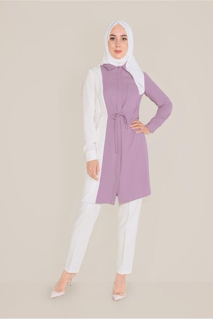 Cotton Waist with Latch Two Color Tunics 40560