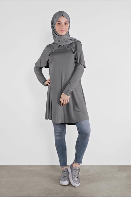 Yaka Kismi Volanli Tunic 41237