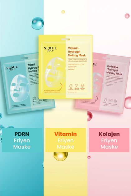PDRN Vitamin ve Kolajen Eriyen Şeffaflaşan Nemlendirici Melting Yüz Maskesi Seti 34 gr.