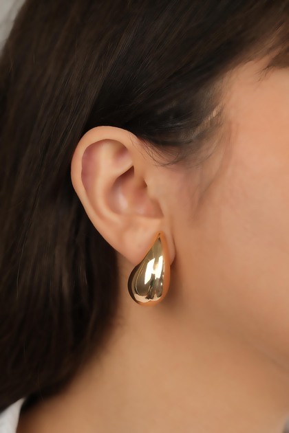 Women's Steel Yellow Drop Earrings - Tarnish-Resistant Teardrop Design