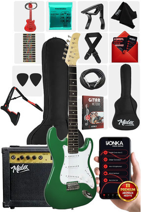 Midex Age-80rd Amfili Full Elektro Gitar Seti 4/4 Yetişkin 39 Inç