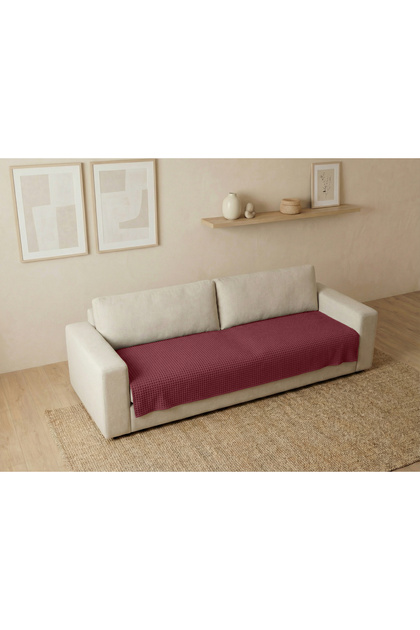 Waffle Pattern Fringeless Sofa Cover/Tv Blanket 100X200Cm