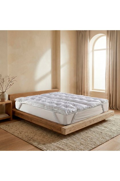 Tüy Geçirmez 2'ye Ayrılabilen %100 Kaz Tüyü Topper 160x200 Cm - Piume Punto Comfort