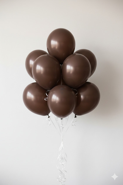 Chocolate Brown Latex Balloon 10 Pieces 12 Inch