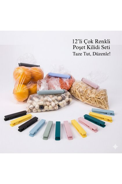 12 'li Poşet Kilidi,Kıskacı, Tutucu