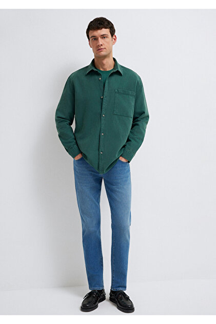 Mavi Cepli Yeşil Gömlek Regular Fit / Normal Kesim 0211827-71930