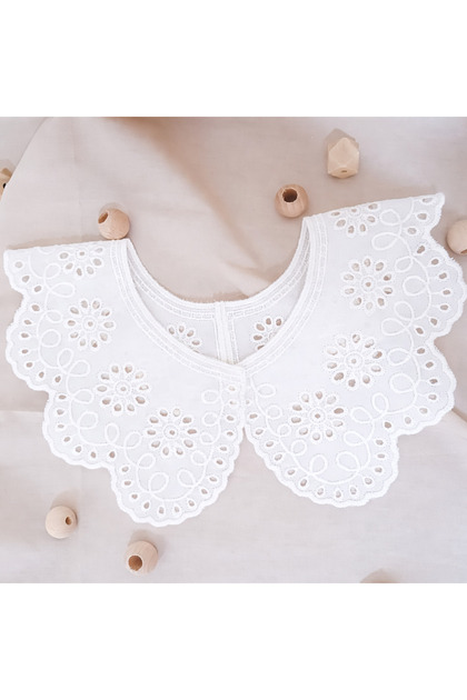 Eyelet Embroidery detachable collar, adult size detachable collar.