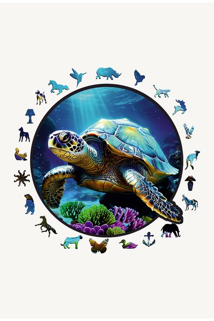 Special Shaped Wooden Puzzle - Caretta - 39.00 cm - Jigsaw Puzzle