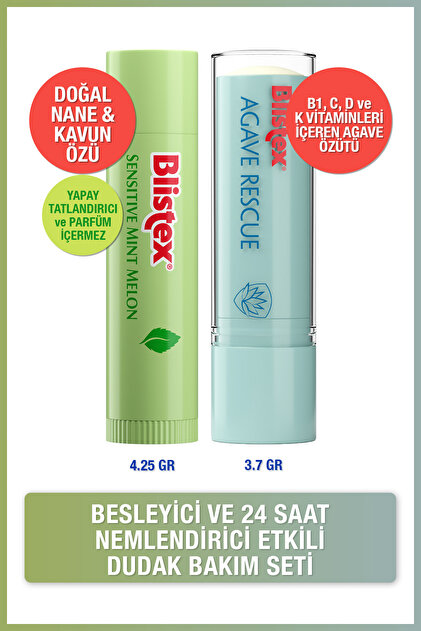 Blistex Sensıtıve Mınt Melon Dudak Bakım Kremi 4.25gr + Agave