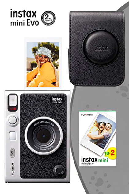 Fujifilm Instax Mini Evo Siyah Fotoğraf Makinası ve 20'li Film