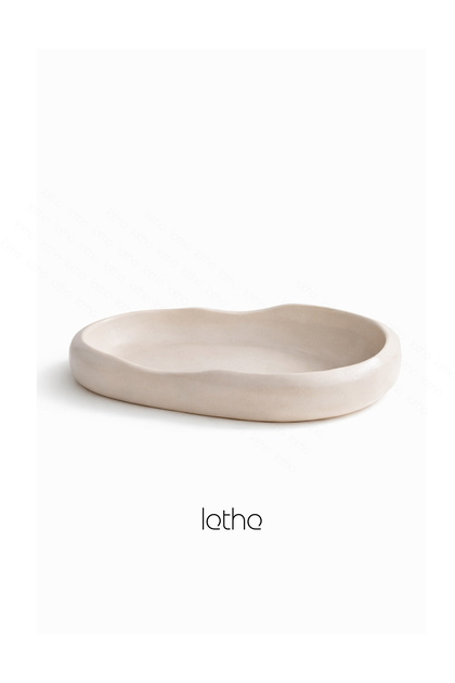 Taş Görünümlü Düzensiz Form Beton Dekoratif Kase/Tabak 25x15cm Takı & Anahtarlık Organizer, Sabunluk