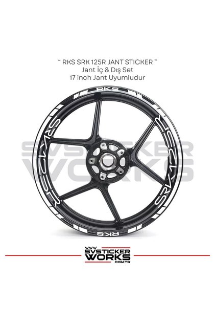 Rks Srk125R Sticker Set of 24 Stickers for Inner Wheel Lettering and Outer Stripe