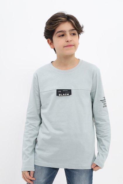 Boy's Printed Crew Neck Long Sleeve T-Shirt