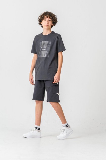 New York City Urban 1992 League Printed Boys' Shorts with Cargo Pockets - T-Shirt Set