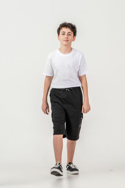 Double Cargo Pockets Pocket Covers Reflective Printed Boy's Shorts