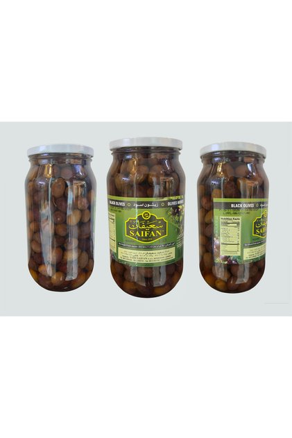 Black olives with pits in brine 650 grs