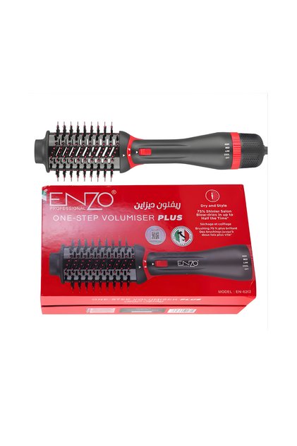 ENZO One-Step Volumiser Plus Hair Dryer Brush EN-6202, Hot Air Styler with Activated Charcoal Pins