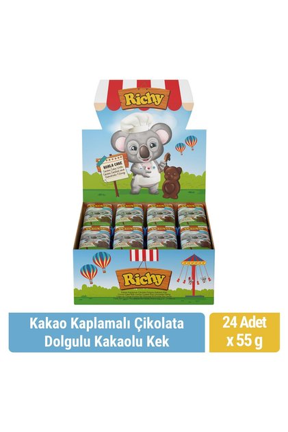 Richy Coated Chocolate Filled Cocoa Cake 55 Gr X 24 Pieces