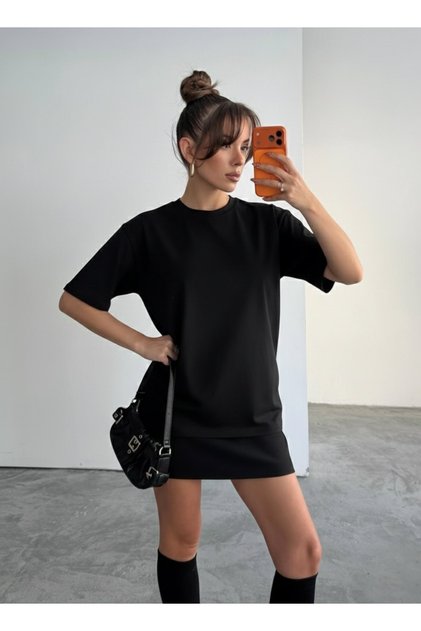 Unisex Black a Quality Cotton Slimfit Tight Lycra Combed Cotton Body T-Shirt