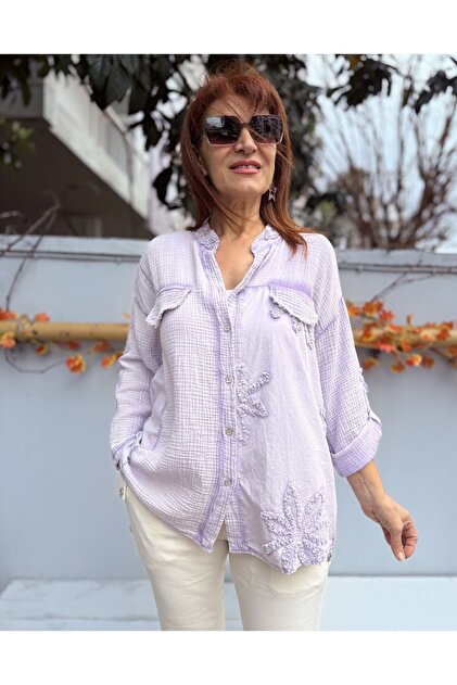Italian Stonewashed Shirt/Jacket Lilac
