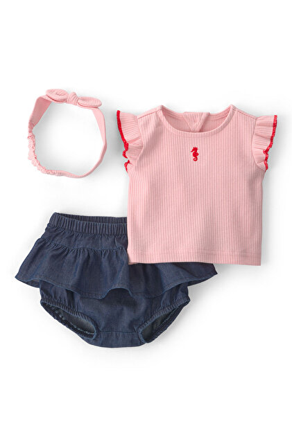 Kız Bebek Alt Üst Set 3 Ay-24 Ay Pembe