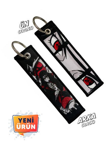 ANİME ITACHI KENARI SARGILI BEZ ANAHTARLIK HEDİYELİK AKSESUAR UNİSEX ( ÖN ARKA Baskılı 1 ADET)